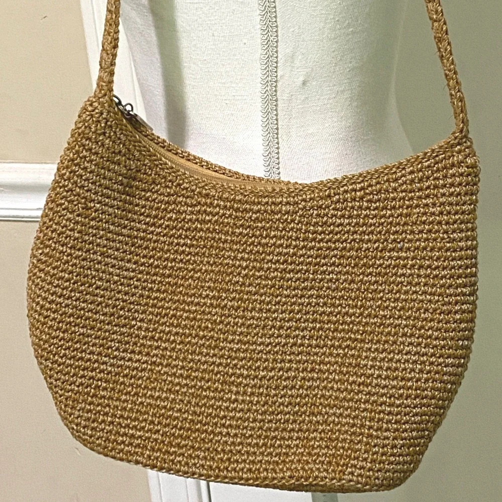 The Sak Ginger Spice Crochet Hobo Bag Earthy Textured Boho Chic Beach Cottage